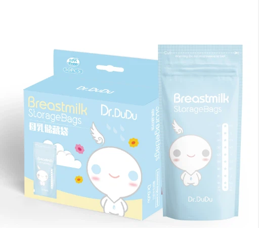 Egyedi nyomtatott műanyag álló csomagolás újrafelhasználható kisállat/pe BPA mentes anyatej tároló zacskók